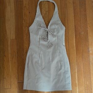 ZARA - Stylish Checkered Halter Dress